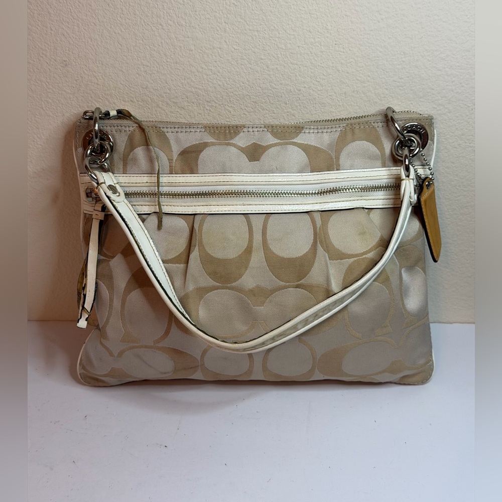 Coach Poppy Signature Sateen Jacquard Shoulder Bag